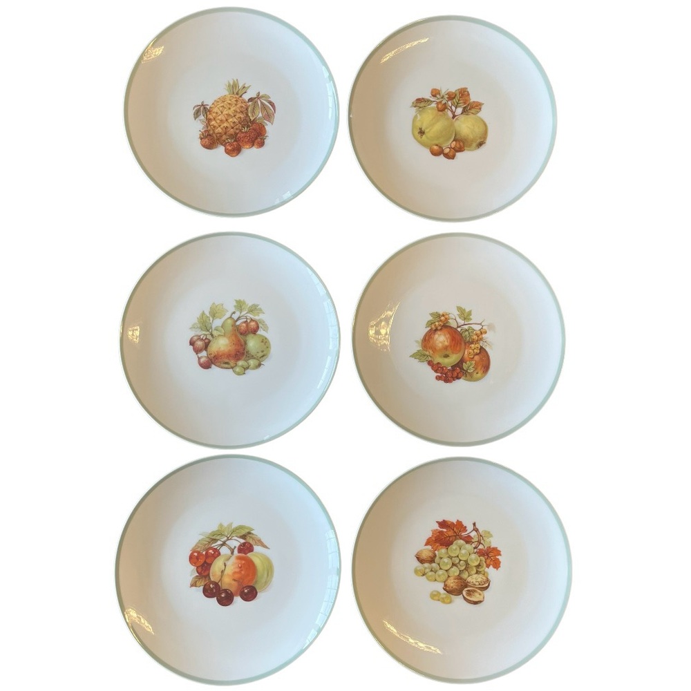 Furstenberg Germany Salad Dessert Plates Fruit Harvest 6 Pc 7.75 Inch Vintage